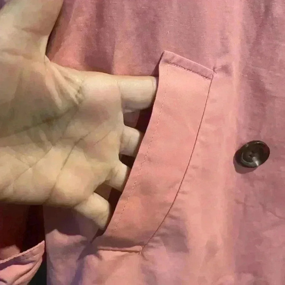 Something Navy women’s Pink Double Breasted cropped Jacket sz M botton down - Picture 9 of 9